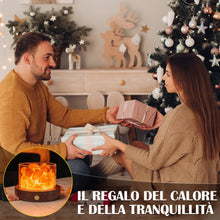 Carica l'immagine nel visualizzatore di Gallery, Lampada sale rosa senza fili con base noce ricaricabile regalo