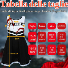 Carica l'immagine nel visualizzatore di Gallery, Vestiti Halloween Bambina Cheerleader Zombie, Vestito e Pon Pon, 7-12 anni
