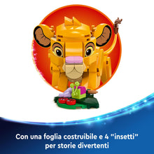 Carica l&#39;immagine nel visualizzatore di Gallery, LEGO Disney Simba, il Cucciolo del Re Leone, Giochi di Fantasia per Bambine e Bambini da 6 Anni, Personaggio Giocattolo Costruibile con Parti Snodabili dal Film d&#39;Animazione, Idea Regalo 43243