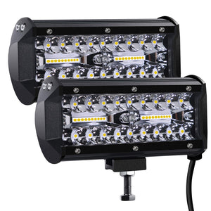 Faro di Profondità da Lavoro Led, 7’’ Cree Barra LED Fuoristrada da 300W 27,000lm Impermeabile IP67 , per Moto Auto ATV SUV Trattore, 6500K, (2 PCS)…