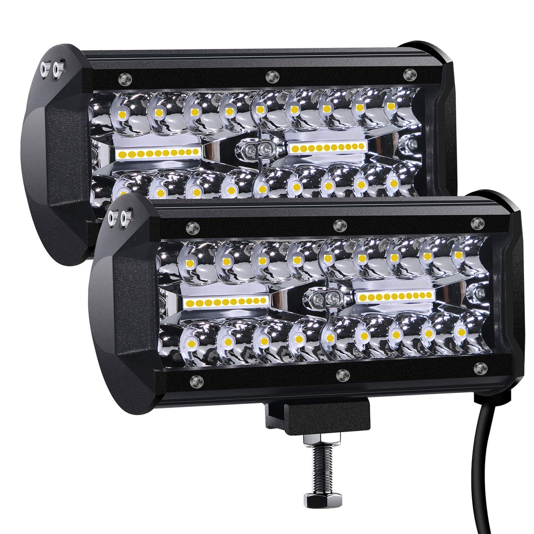 Faro di Profondità da Lavoro Led, 7’’ Cree Barra LED Fuoristrada da 300W 27,000lm Impermeabile IP67 , per Moto Auto ATV SUV Trattore, 6500K, (2 PCS)…