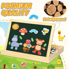 Carica l'immagine nel visualizzatore di Gallery, COOLJOY 120+ Pezzi Puzzle Bambini 3 Anni, Puzzle Magnetico, Giochi Montessori, Giochi Bambini 2 3 4 Anni, Modello di Ani