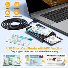 Carica l'immagine nel visualizzatore di Gallery, Lettore CIE 3.0 Carta d'identità Elettronica e Tessera Sanitaria Italiana,USB Lettore Smart Card Firma Digitale Lettore Smart contatto e contactless CIE/CRS/CNS,Lettore NFC per PC Windows 10 11 Linux