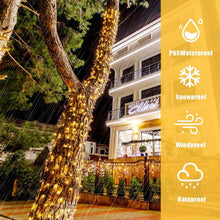 Carica l'immagine nel visualizzatore di Gallery, Tacobey Luci Natale Esterno Solari, 20M 200 LED Catena Luminosa Esterno Solare con Telecomando, Impermeabile, 8 Modi, Decorative Per Giardino, Cortile (Bianco Caldo)