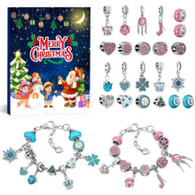 Carica l'immagine nel visualizzatore di Gallery, Calendario Avvento Braccialetti 2024, Calendario Avvento Gioielli 24 Giorni di Natale Conto Alla Rovescia Calendario Dell'avvento Fai da te Bracciale Fare Kit 22 Perline con Ciondoli 2 Braccialetti