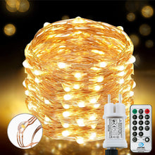 Carica l'immagine nel visualizzatore di Gallery, Catene Luminose 220 LED, 25 m, 8 modalità, ghirlanda luminosa impermeabile, esterno e interno in rame, con timer da remo