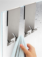 Carica l'immagine nel visualizzatore di Gallery, Praknu 2 Ganci Appendi Accappatoio Bagno – Box Doccia senza Forare Inox