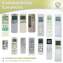 Carica l'immagine nel visualizzatore di Gallery, Wellclima Telecomando Universale per Condizionatori Daikin, Compatibilità Garantita, Design Simile all'Originale, Fino a