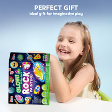 Carica l'immagine nel visualizzatore di Gallery, JOYIN 10 pezzi Kit Pittura di pietra per bambini con 18 colori (colle glitter e metallizzato e colori standard) Materiali artistici per bambini Attività da famiglia Regalo di compleanno