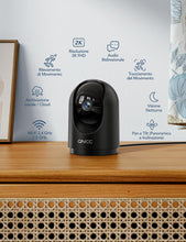 Carica l'immagine nel visualizzatore di Gallery, GNCC 2K Telecamera WiFi Interno 2.4/5GHz Visione Notturna Nero(Pack da 1)
