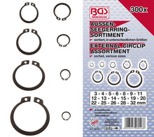 Carica l'immagine nel visualizzatore di Gallery, BGS 8046 | Assortimento anelli Seeger esterni (anelli d'arresto) | Ø 3 - 32 mm | 300 pz.