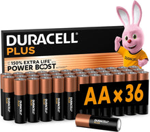 Carica l'immagine nel visualizzatore di Gallery, DURACELL AA Batterie Alcaline Plus (Confezione da 36) 1.5V, LR06