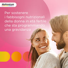 Carica l'immagine nel visualizzatore di Gallery, Multicentrum Pre-Mamma Integratore Multivitaminico Completo, 30 Compresse