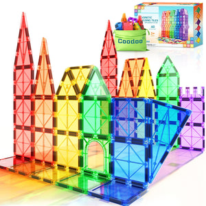 Piastrelle magnetiche Giocattoli per bambini Giocattoli magneti per il bambino Blocchi magnetici Giocattoli da costruzione Giocattoli Montessori per ragazzi e ragazze di 3+ anni