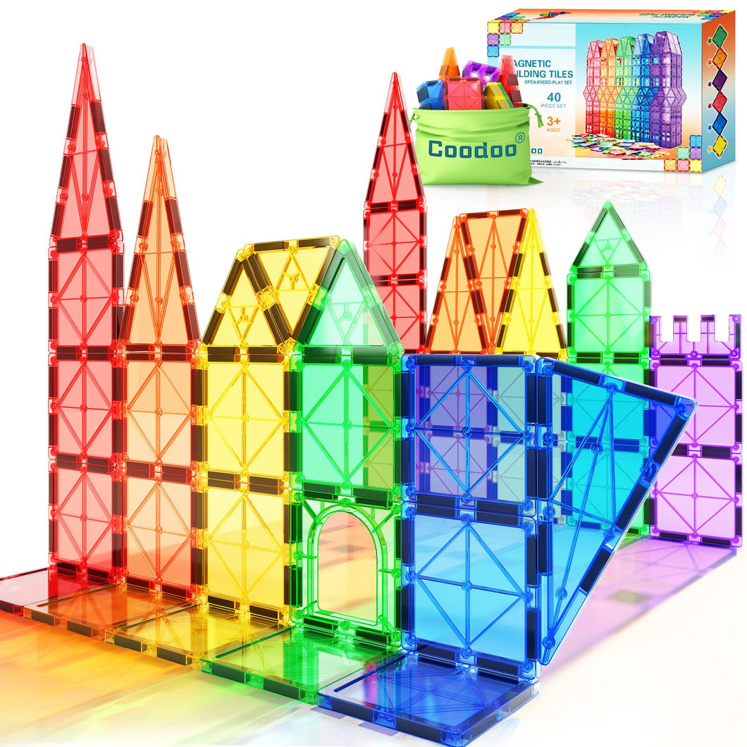 Piastrelle magnetiche Giocattoli per bambini Giocattoli magneti per il bambino Blocchi magnetici Giocattoli da costruzione Giocattoli Montessori per ragazzi e ragazze di 3+ anni