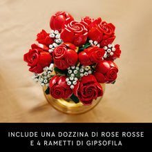 Carica l&#39;immagine nel visualizzatore di Gallery, LEGO Icons Bouquet di Rose, Set di Fiori Finti da Costruire, Hobby Creativi per Adulti, Decorazione per Casa, Idea Regalo di San Valentino, per l&#39;Anniversario, per Lei o Lui, Collezione Botanica 10328