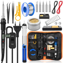 Carica l'immagine nel visualizzatore di Gallery, Kit Saldatore DEPAR 80W (350℃-500℃), Set di Saldatura 17 in 1 con Un Circuito, 5 Punte di Saldatura, Pompa Direzionale, 
