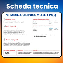 Carica l'immagine nel visualizzatore di Gallery, OVF Vitamina C Liposomiale 1000mg 60 Capsule Vegana Alto Dosaggio Formula con Vitamina C 1000mg + 5mg PQQ per Cps per Ma