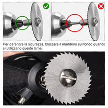 Carica l'immagine nel visualizzatore di Gallery, 9 Pezzi Dischi da Taglio per Dremel, Mini Lame per Seghe Circolari HSS, Dischi Diamantati e da Taglio di Resina, Utensil