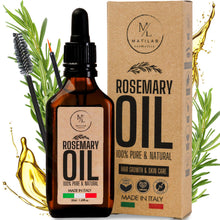 Carica l'immagine nel visualizzatore di Gallery, Olio di Rosmarino per Capelli, Stimola la Crescita e Previene la Caduta, Rinforzante con Lino e Biotina, Nutre il Cuoio 