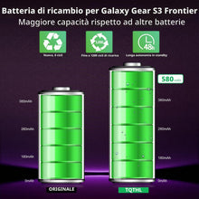 Carica l'immagine nel visualizzatore di Gallery, Batteria di ricambio per Samsung Gear S3, 580 mAh, EB-BR760ABE, compatibile con Samsung Gear SM-R760 SM-R770 SM-R765 Gea