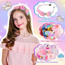 Carica l'immagine nel visualizzatore di Gallery, WuGU Kit per La Creazione di Cerchietti per Capelli, 49 Pezzi Set di Accessori per Capelli fai da te, Regalo per Ragazze di 5 6 7 8 9 10 Anni, Regali di Compleanno e Natale per Bambina