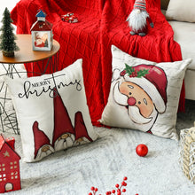 Carica l'immagine nel visualizzatore di Gallery, Artoid Mode GNOME - Set di 4 federe per cuscino con renna, motivo: Babbo Natale, pupazzo di neve, 45 x 45 cm