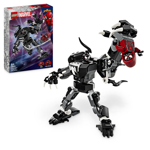 LEGO Marvel Mech di Venom vs. Miles Morales, Giocattolo Action Figure Snodabile da Costruire per Bambini e Bambine da 6 Anni con Minifigure di Spider-Man, Regalo di Compleanno da Supereroi 76276
