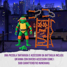 Carica l&#39;immagine nel visualizzatore di Gallery, Giochi Preziosi - Michelangelo Tartarughe Ninja Caos Mutante, Michelangelo in versione Action Figure Base Articolata da 12 cm, Personaggio con Armi da Combattimento, Per Bambini dai 4 anni