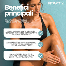 Carica l'immagine nel visualizzatore di Gallery, Crema Anticellulite Forte Rassodante Tonificante Effetto Freddo 550ml, Body Cream con Caffeina, Mentolo e Fosfatidilcoli