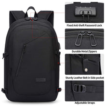 Carica l'immagine nel visualizzatore di Gallery, WENIG Zaino Laptop 17 Pollici Antifurto Impermeabile Uomo Grande Capacità PC Portatile con Ricarica USB Zaino da Viaggio Affari per Tempo Libero Scuola College - Nero