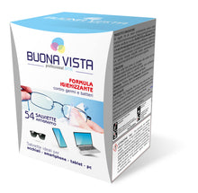 Carica l'immagine nel visualizzatore di Gallery, Buona Vista - Salviette Pulizia Occhiali - Con Formula Igienizzante - Speciale Materiale Antigraffio - Monouso - Formato