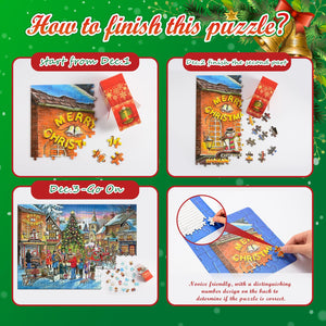 HappyKidsClub Calendario Avvento 2024, Puzzle 1000 Pezzi Regali Natale 2024 Calendario Avvento Uomo Idee Regalo Natale Calendario dell Avvento 2024 Puzzle Adulti Calendario Avvento Adulti