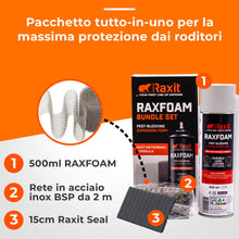Carica l'immagine nel visualizzatore di Gallery, Raxfoam 500 ml, Schiuma Poliuretanica Espansa con Rete Inox