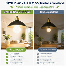 Carica l'immagine nel visualizzatore di Gallery, CLAR - Lampadina Led E27 Sfera Grande, Globo, E27 LED 4000K 25W (Pack 3)