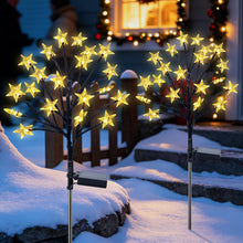 Carica l'immagine nel visualizzatore di Gallery, Fohil Luci Natalizie Solari, 2 Pezzi Luci Solari da Giardino 40LED Stella Luci di Natale Esterno, Addobbi Natalizi per E