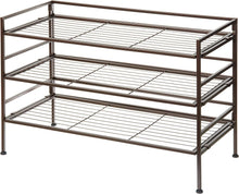 Carica l'immagine nel visualizzatore di Gallery, Amazon Basics 3 Ripiani Scarpiera per 9 paia di scarpe, Marrone, 68 D x 32 W x 47.5 H cm