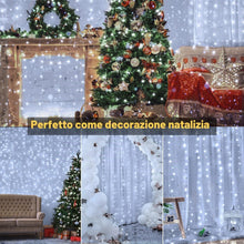 Carica l'immagine nel visualizzatore di Gallery, Ollny Tenda luminosa a LED, 2 x 2 m, 200 LED, per interni, USB, luce bianca fredda, con 10 ganci per interni ed esterni,