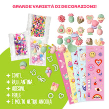 Carica l'immagine nel visualizzatore di Gallery, CRAFTY CATS DIY Kit Creativo Portachiavi Cupcake e Mollette – 60 pezzi, 2×50 ml Simulazione di Crema con beccucci, charm