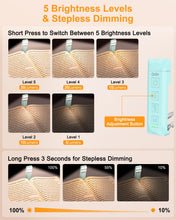 Carica l'immagine nel visualizzatore di Gallery, Gritin Gen 3 Luce per Lettura Libri a Letto-2 Sorgenti Luminose, 5 Colori