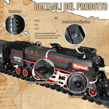 Carica l'immagine nel visualizzatore di Gallery, Trenino Elettrico per Bambini, Locomotiva, Locomotiva a Vapore Elettrica con Fumo Luminoso e Suono, Regali di Natale e C