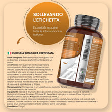 Carica l'immagine nel visualizzatore di Gallery, Curcuma Capsule Vegane, 365 Capsule, 1 Anno di Scorta, 1 al Giorno