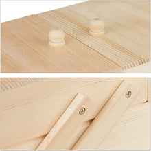 Carica l'immagine nel visualizzatore di Gallery, Relaxdays Scatola da Cucito in Legno, 5 Scomparti, Pieghevole, Vuota, Manici, Aspetto Naturale, 12x26x15,5 cm, Naturale