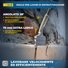 Carica l'immagine nel visualizzatore di Gallery, S&amp;R Scalpello SDS-plus 165x75mm. Scalpello per piastrelle Angolato 28°.