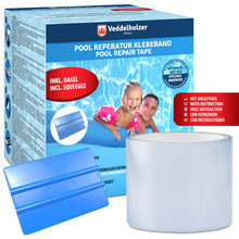 Carica l&#39;immagine nel visualizzatore di Gallery, Veddelholzer Set per la riparazione della piscina Nastro impermeabile subacqueo 10 cm x 150 cm Nastro sigillante trasparente, nastro flessibile, strumento per la riparazione della piscina