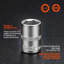 Carica l'immagine nel visualizzatore di Gallery, ValueMax Set di 46 Chiavi a Bussola Cr-V, Chiavi a Cricchetto da 1/4", Cassetta degli Attrezzi, Chiavi a Cricchetto con 