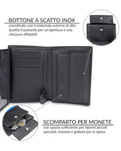 Carica l'immagine nel visualizzatore di Gallery, TRAVANDO Portafoglio Uomo Roma con protezione RFID - Porta Carte di Credito con Portamonete in formato Verticale