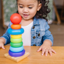 Carica l&#39;immagine nel visualizzatore di Gallery, Melissa &amp; Doug Gioco Torre Bambini con Anelli Impilabili Arcobaleno in Legno | Piramide | Incastri Educativi | Giochini Regalo 18 Mesi