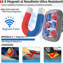 Carica l'immagine nel visualizzatore di Gallery, APPS2Car supporto magnetico per auto,adatto a parabrezza e cruscotti, è dotato di 6 potenti magneti, un supporto a collo