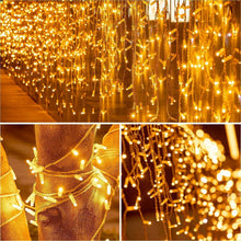 Carica l'immagine nel visualizzatore di Gallery, 600 LED 15M Tenda Luminosa Natale, Cascata Luci Esterna Interno. IP44 Impermeabile con 8 Modalità per Festa,Giardino e M